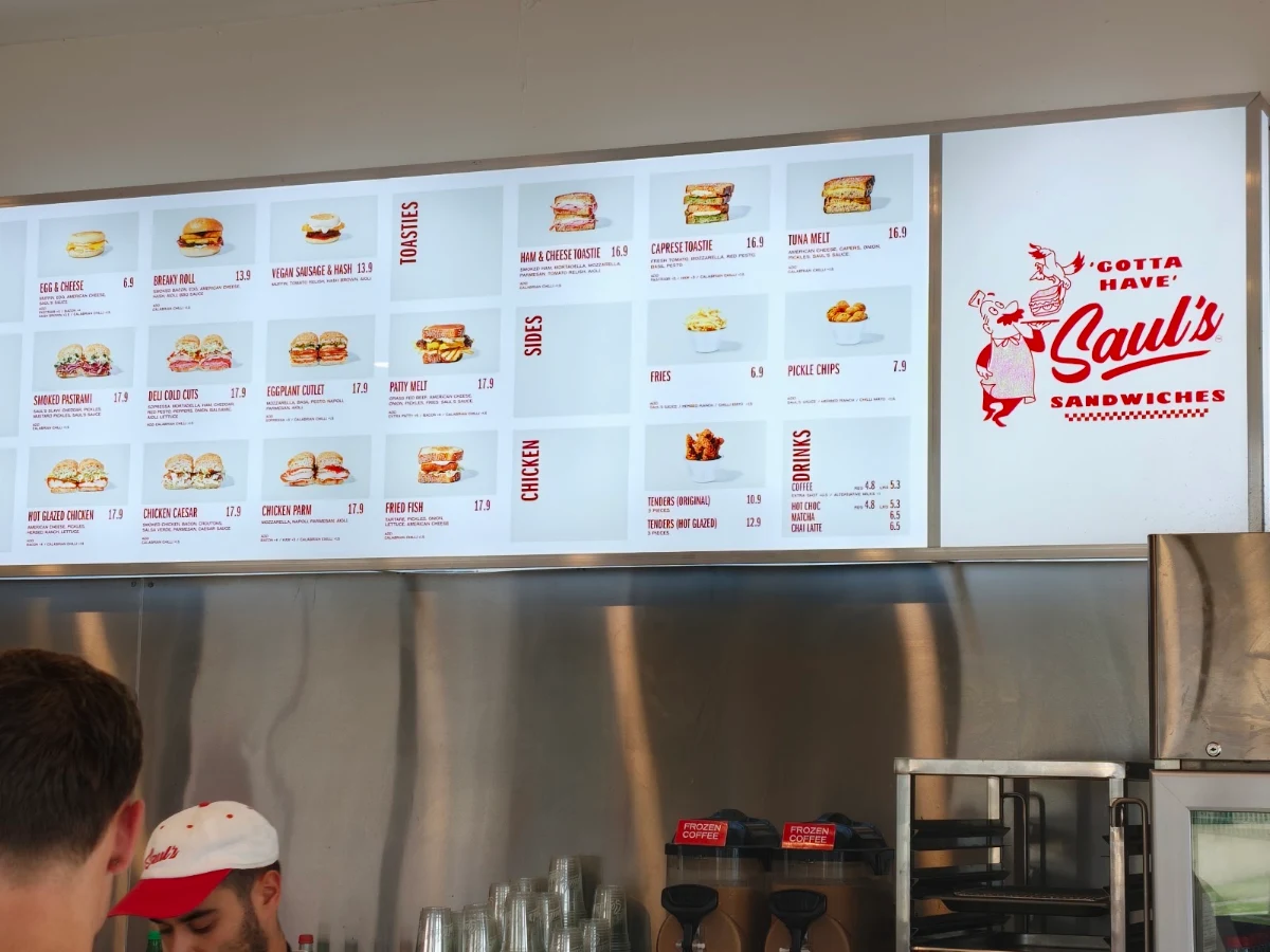 Menu, Saul's Sandwiches