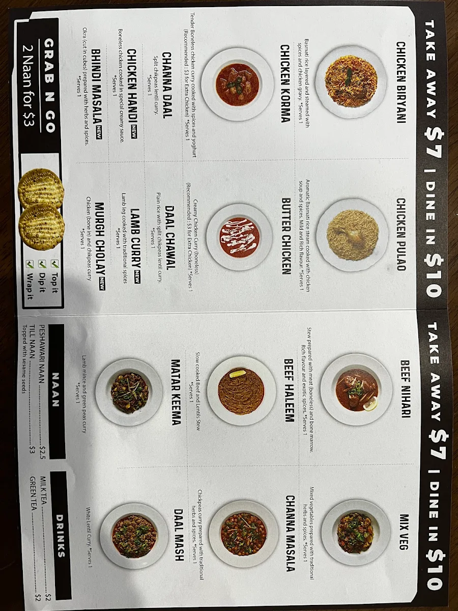 Menu, PESHAWRI
