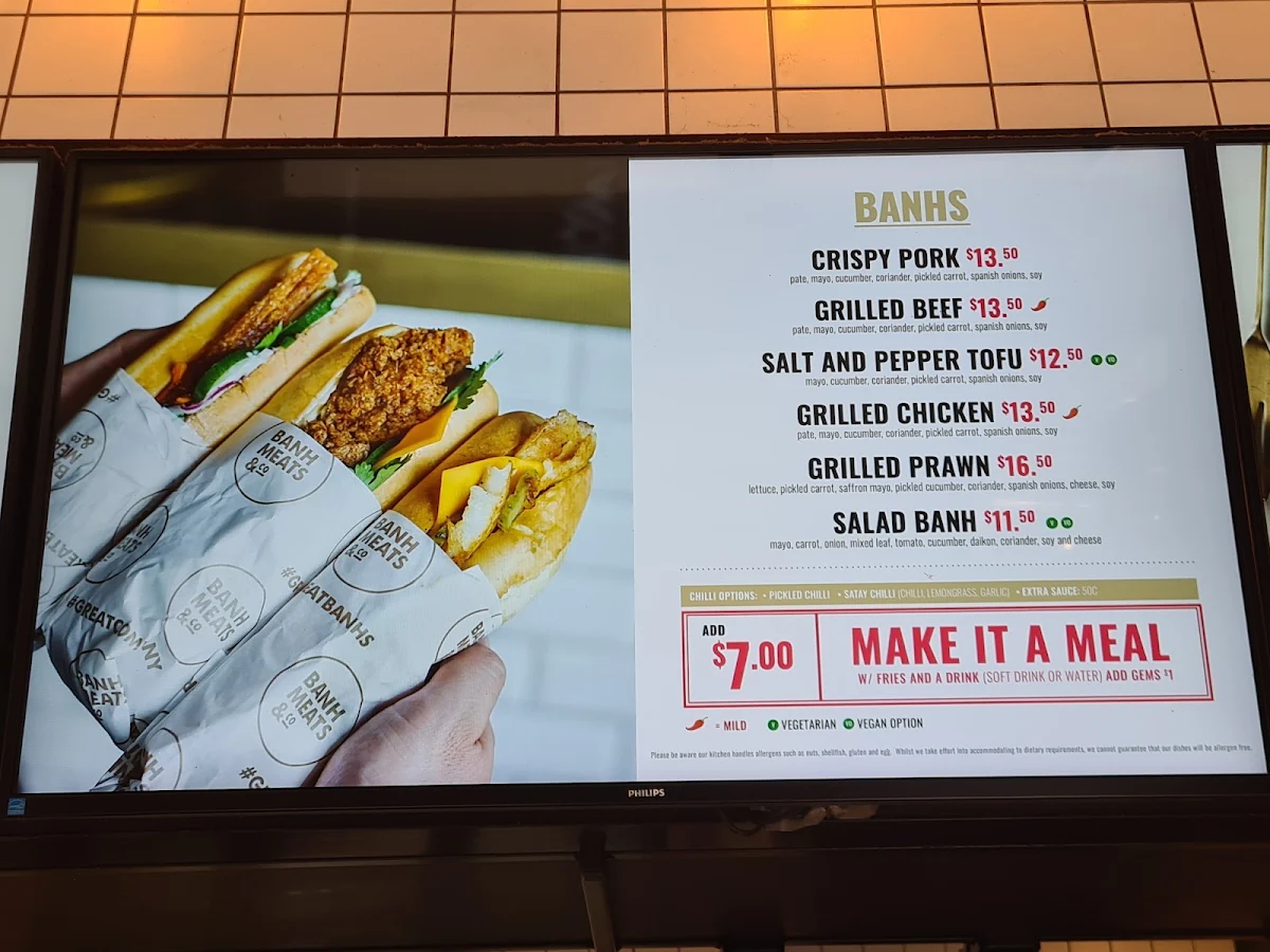 Menu, Banh Meats & Co