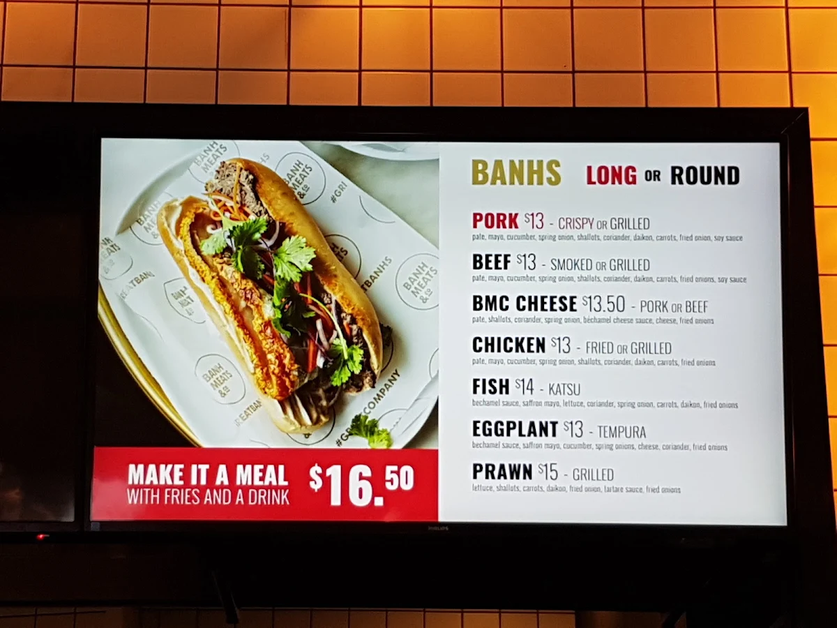 Menu, Banh Meats & Co