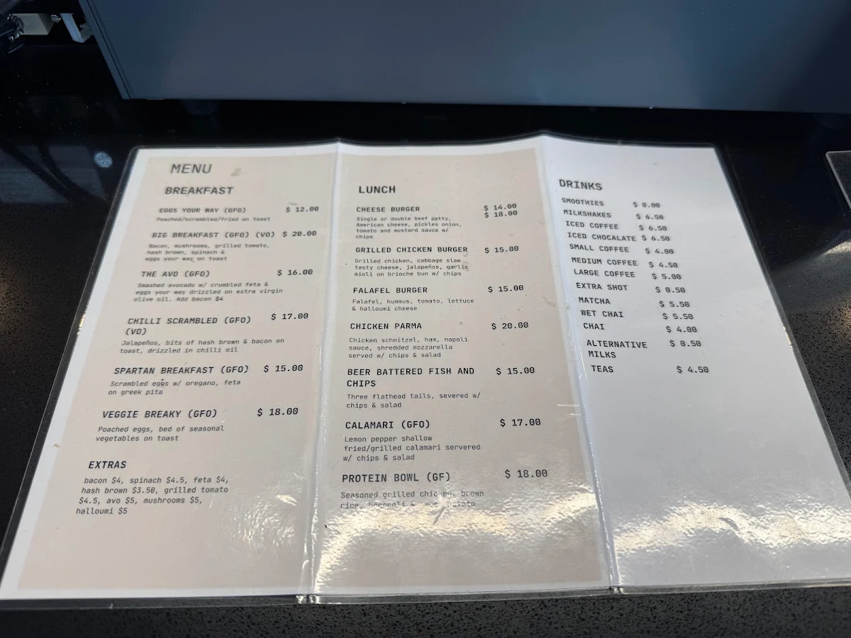 Menu, Four Point Grind