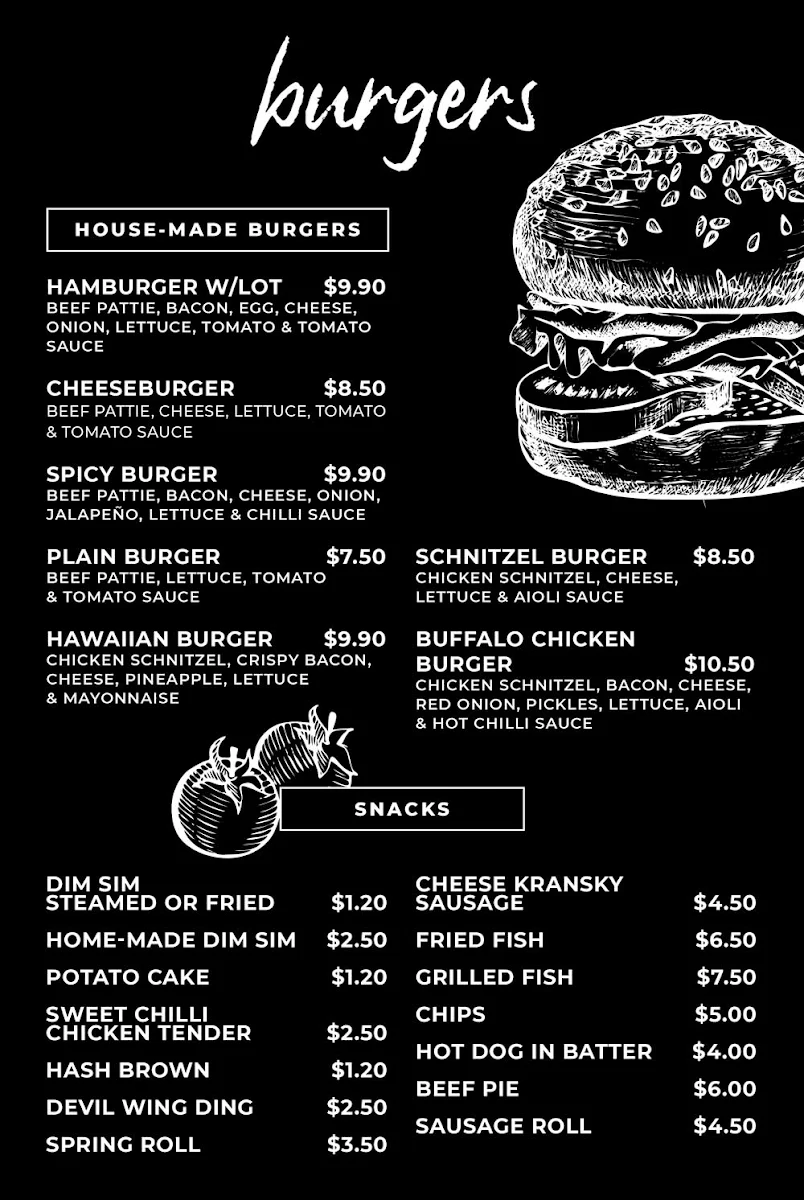 Menu, Abbotts Cafe Delight