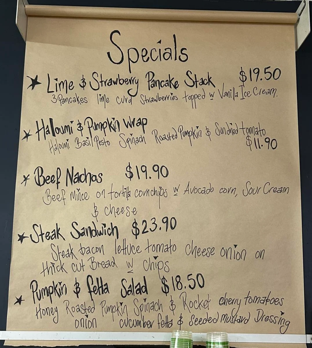 Menu, Junction cafe