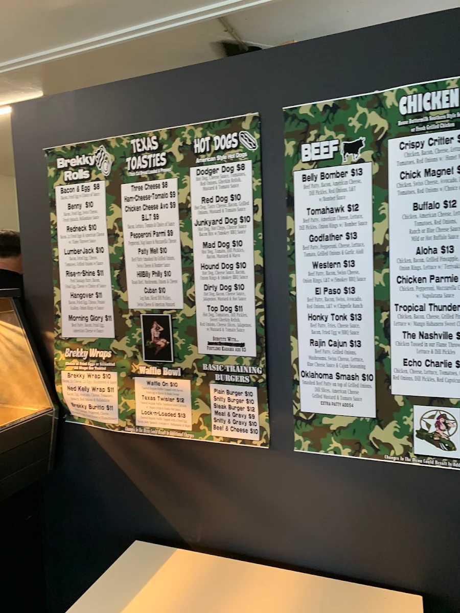 Menu, Belly Bombers