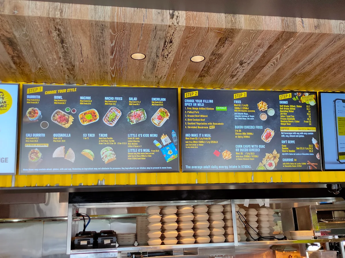 Menu, Guzman y Gomez - Central Belmont