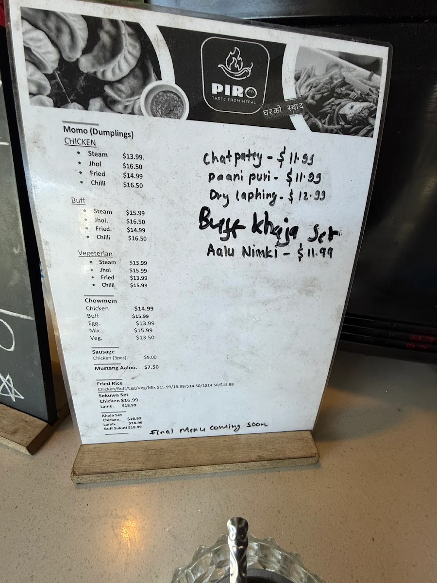 Menu, Piro