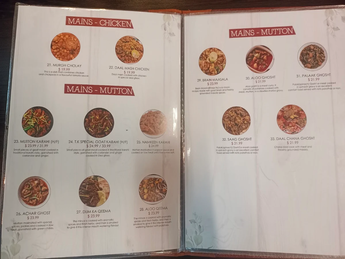 Menu, Top Khana