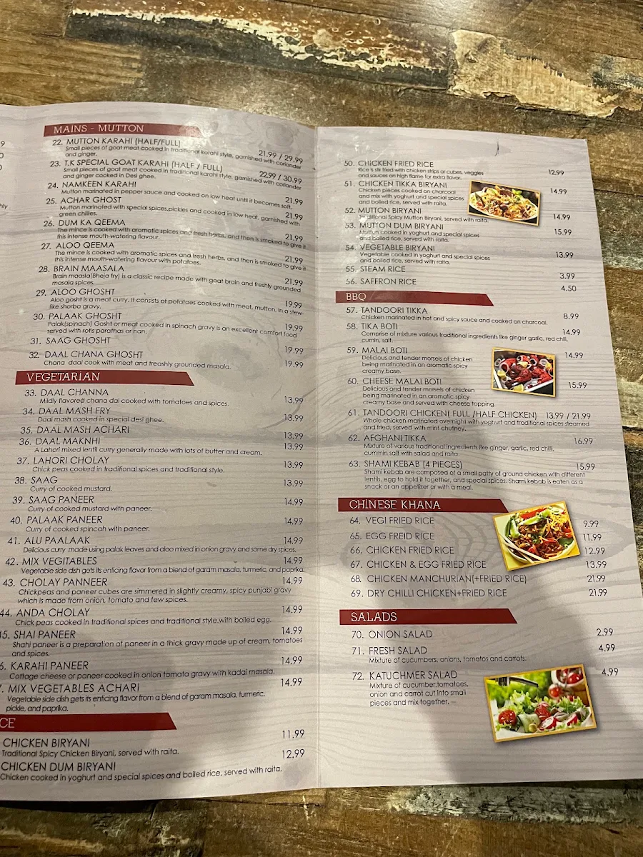 Menu, Top Khana