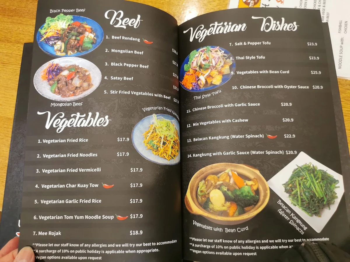 Menu, Teh Tarik Corner