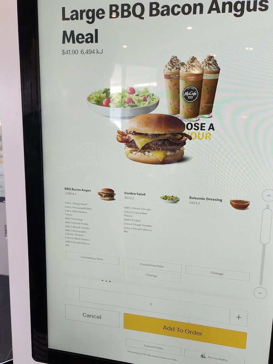 Menu, McDonald's West Lakes