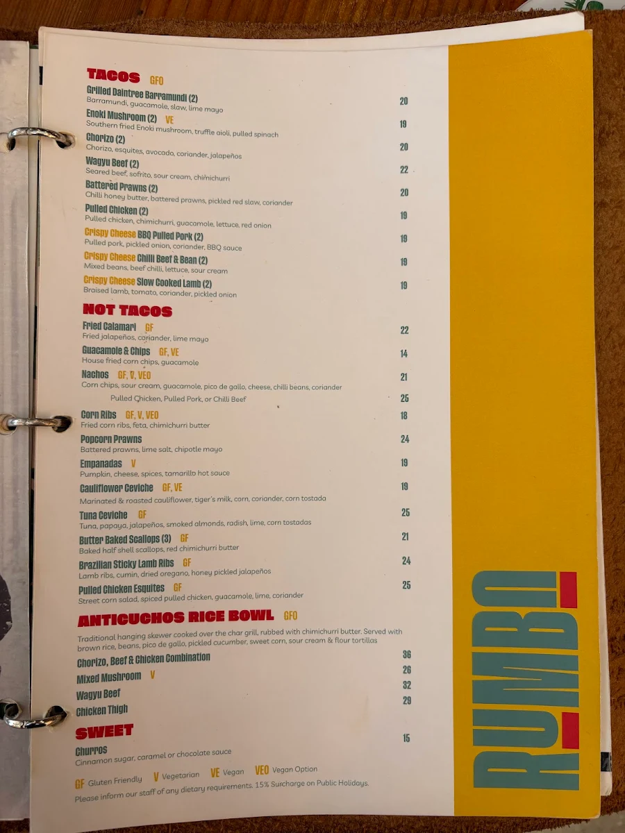 Menu, The Collective Palm Beach