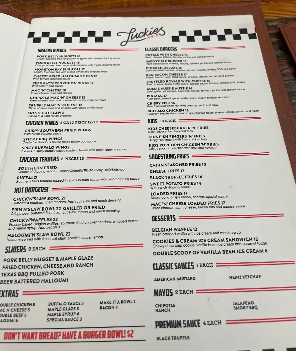 Menu, The Collective Palm Beach