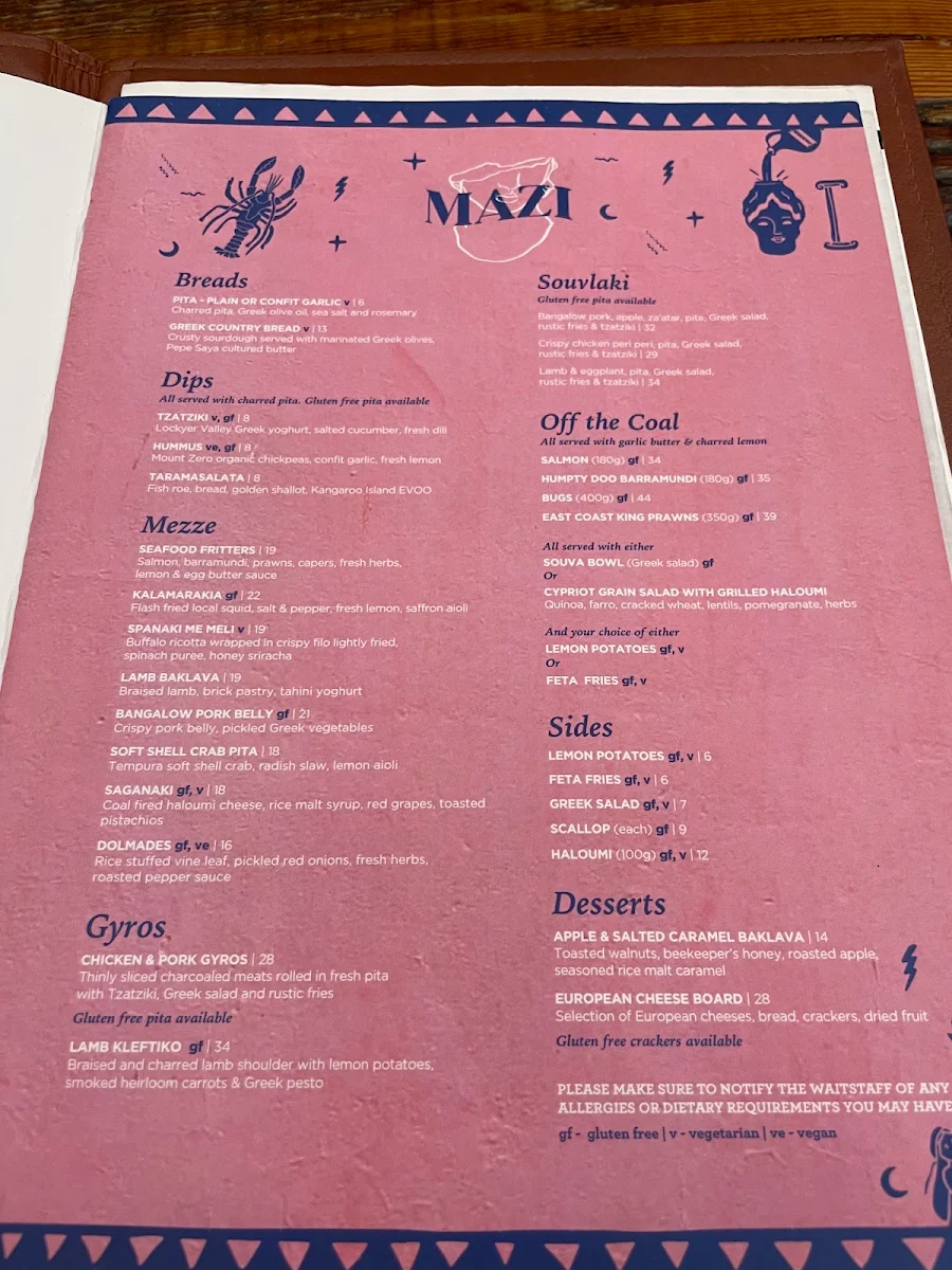 Menu, The Collective Palm Beach
