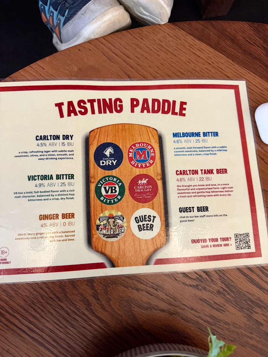 Menu, Carlton Brewhouse