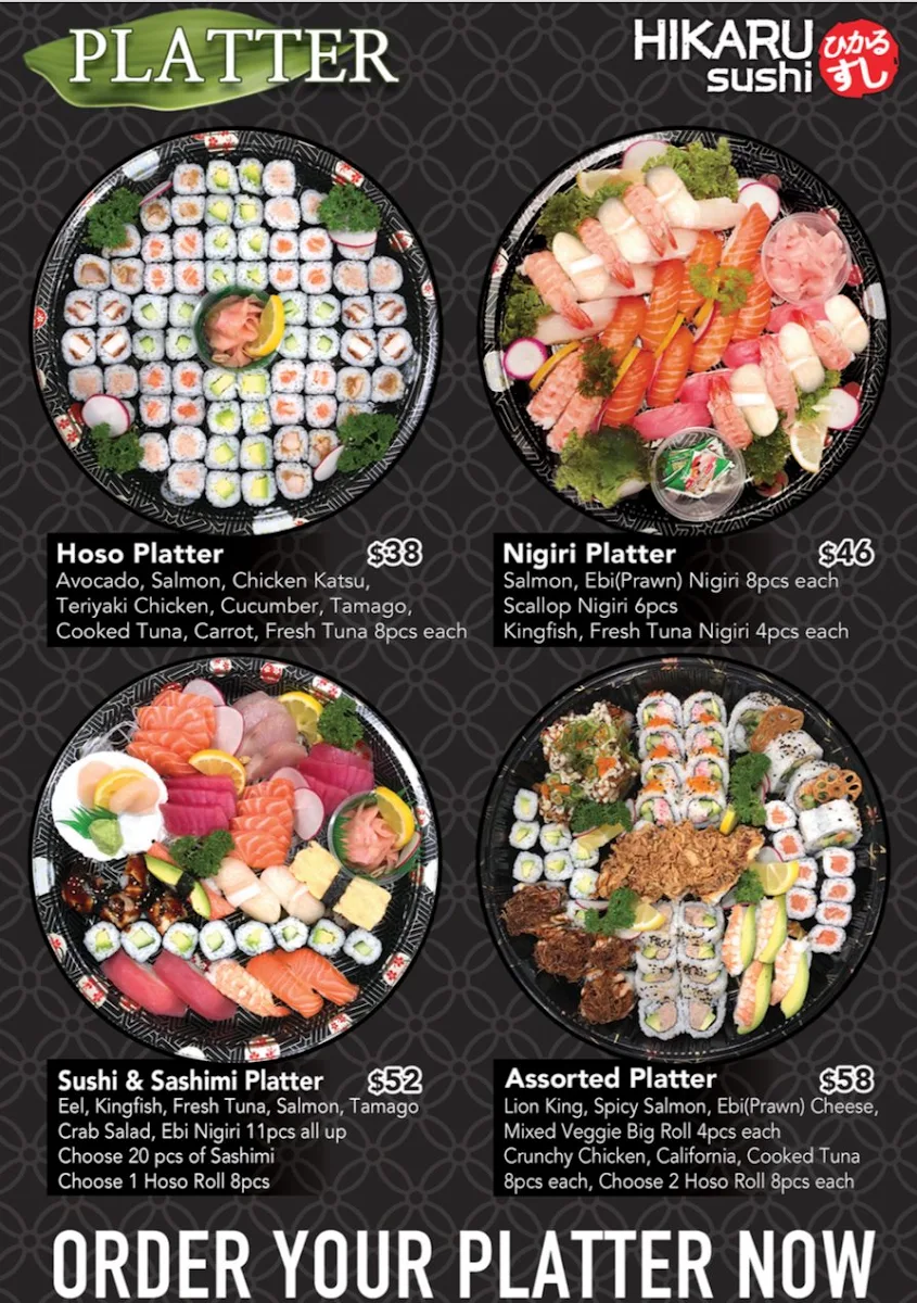 Menu, HIKARU Sushi Birtinya