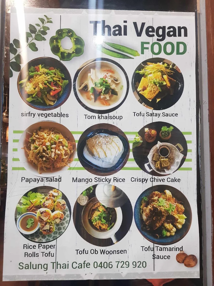 Menu, Sa-Lung Thai Cafe