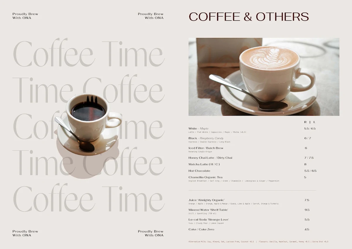 Menu, SOAZ 22 - Melbourne's Aesthetic Brunch Cafe