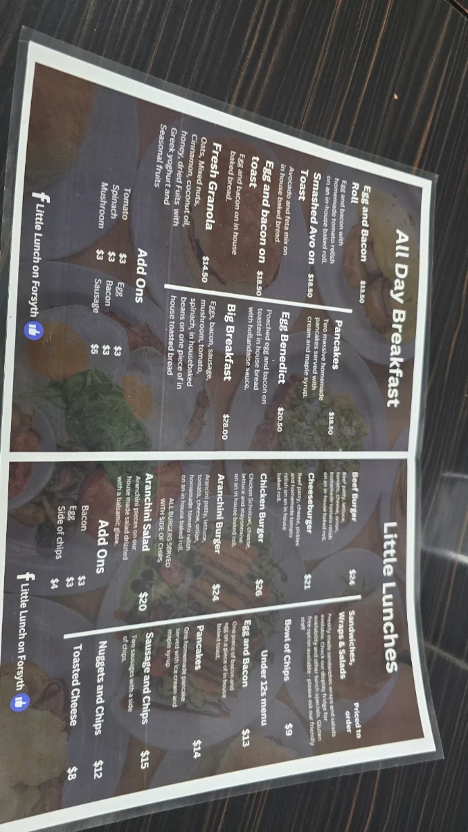 Menu, Little Lunch on Forsyth