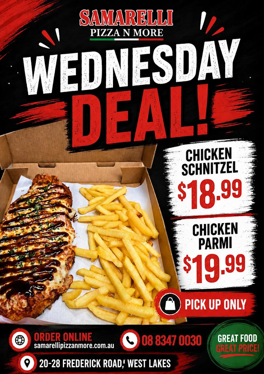 Menu, Samarelli Pizzas N More West Lakes