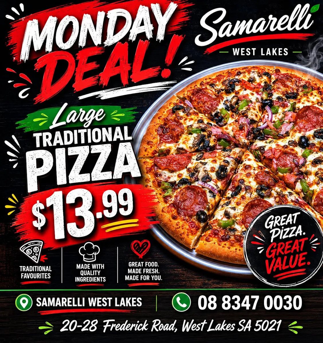 Menu, Samarelli Pizzas N More West Lakes