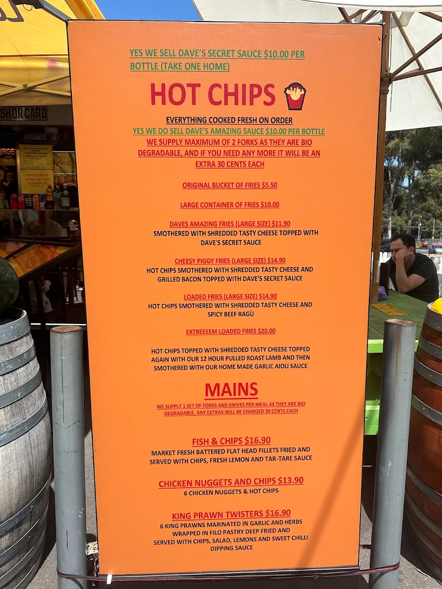 Menu, Dave's Diner