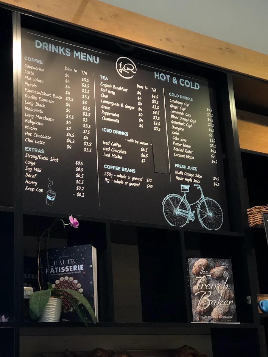 Menu, La Renaissance Patisserie and Cafe