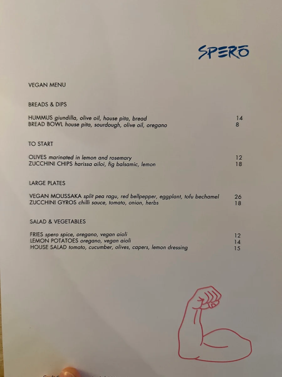Menu, Spero