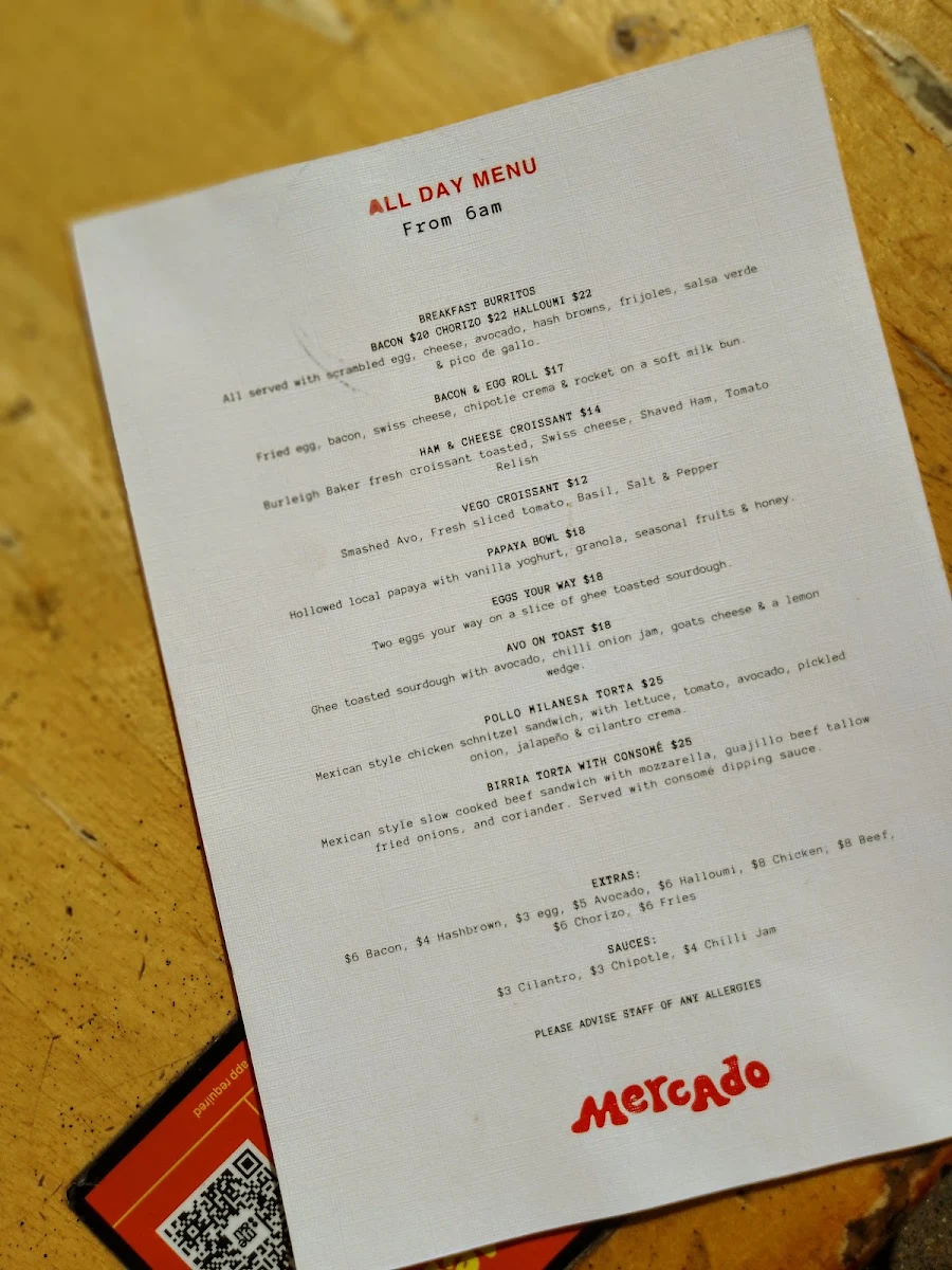 Menu, Mercado