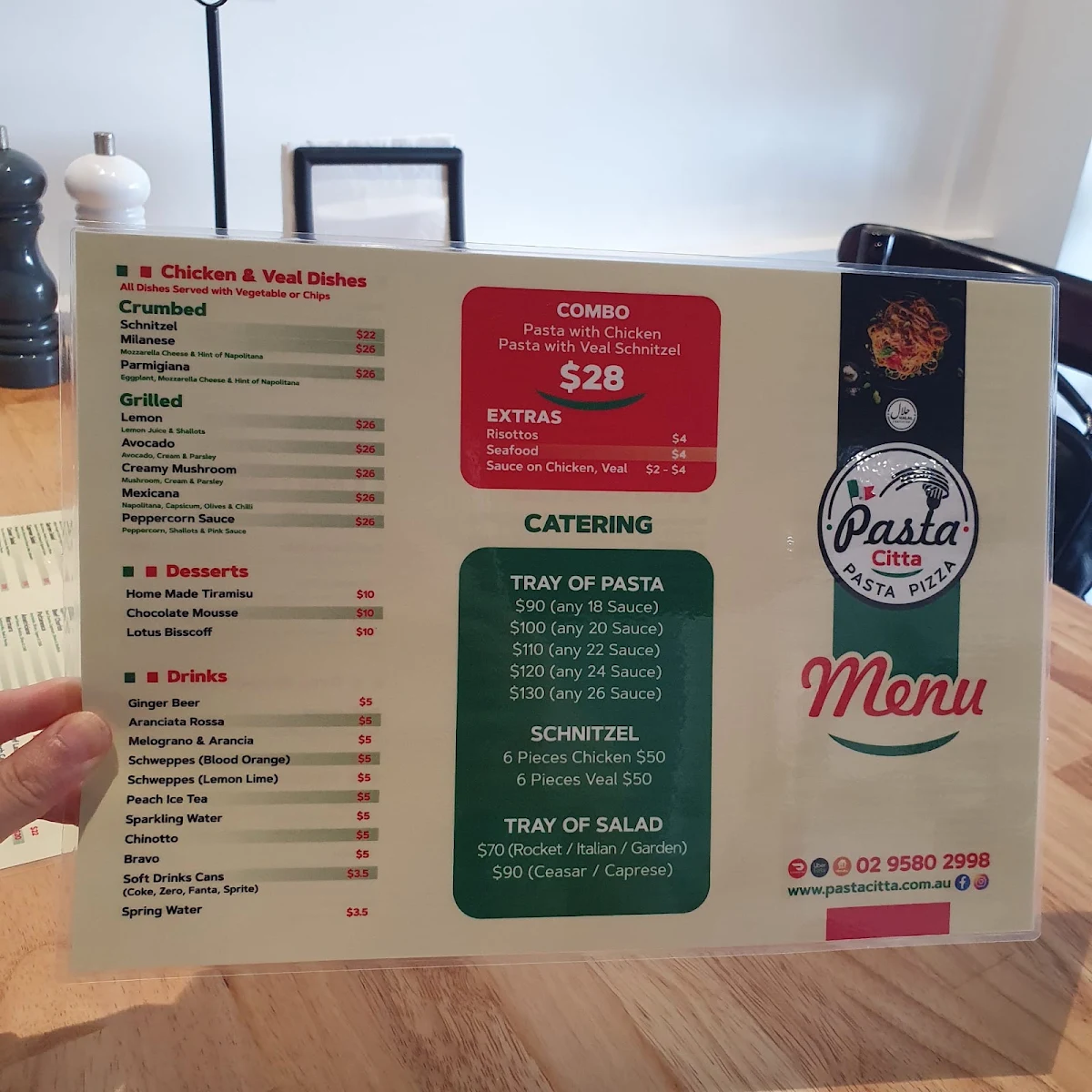 Menu, PASTA CITTA