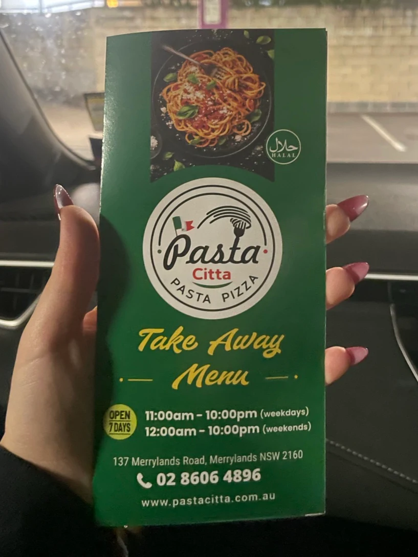 Menu, PASTA CITTA