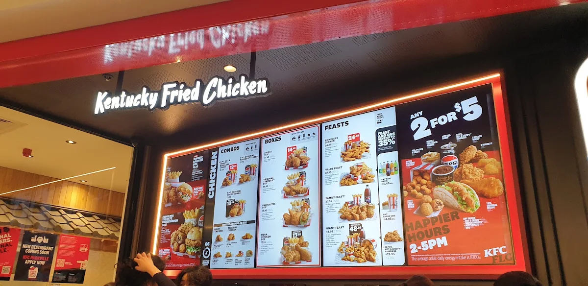 Menu, KFC Melbourne Central Food Court