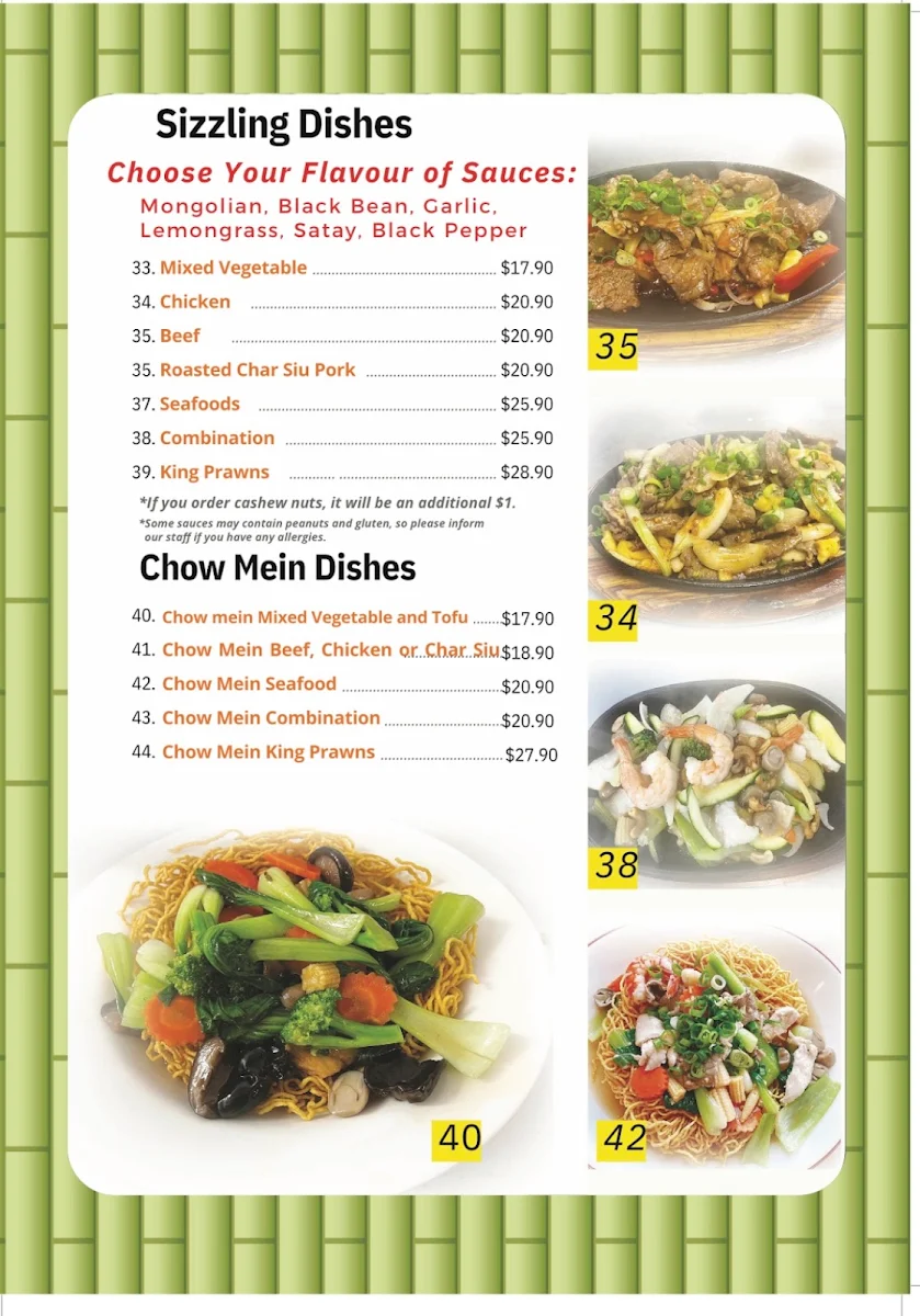 Menu, Viet House Restaurant