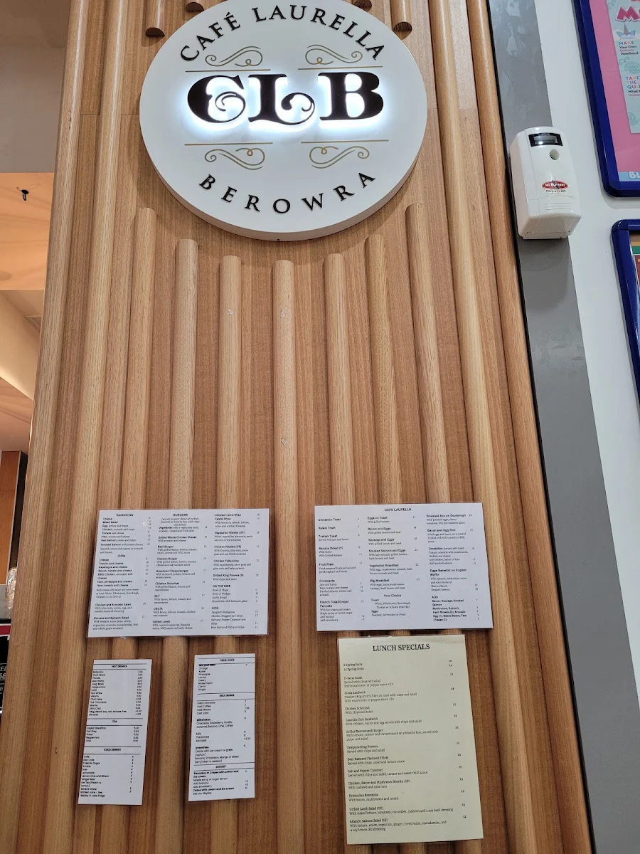 Menu, Cafe Laurella