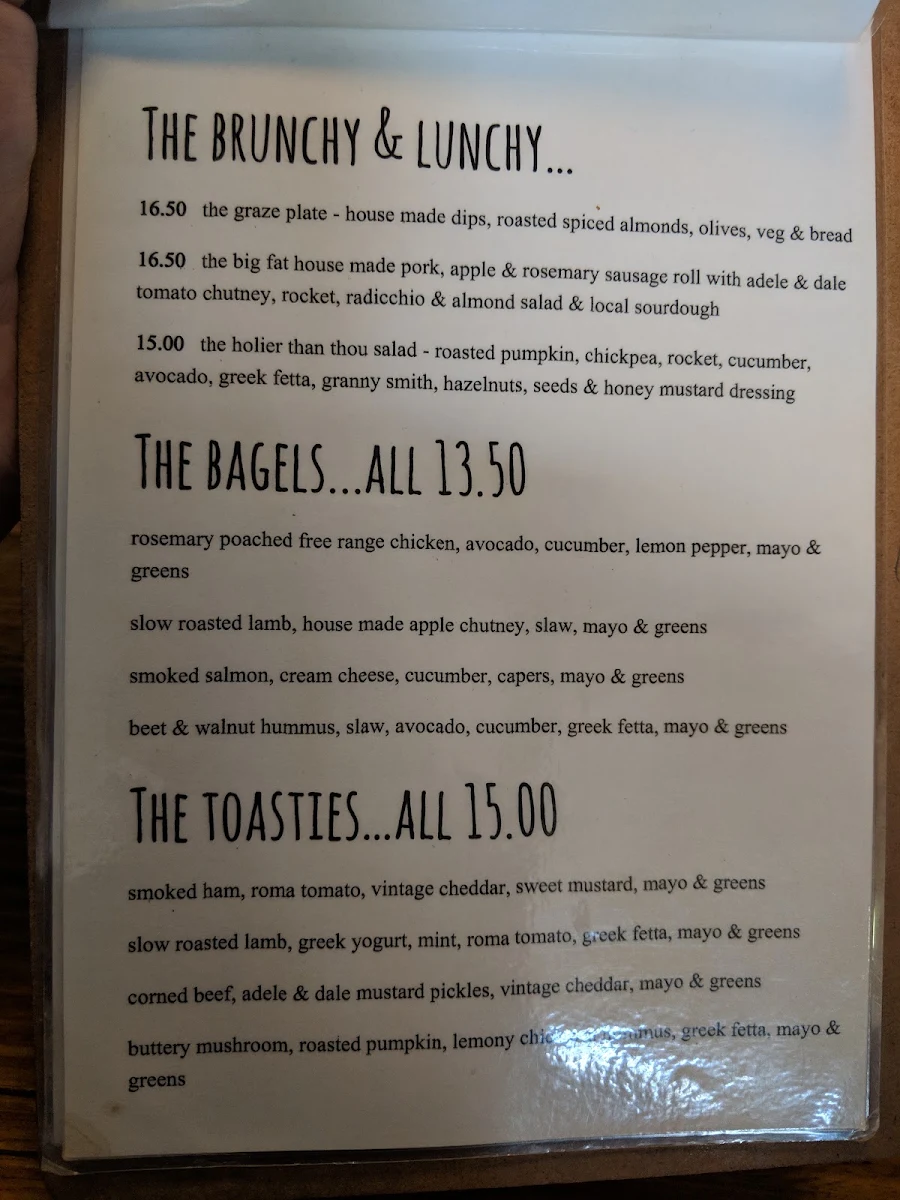 Menu, Early Bird Cafe
