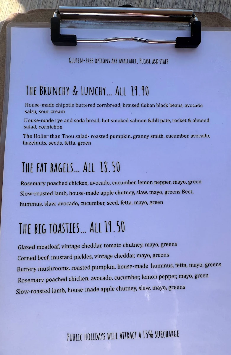 Menu, Early Bird Cafe