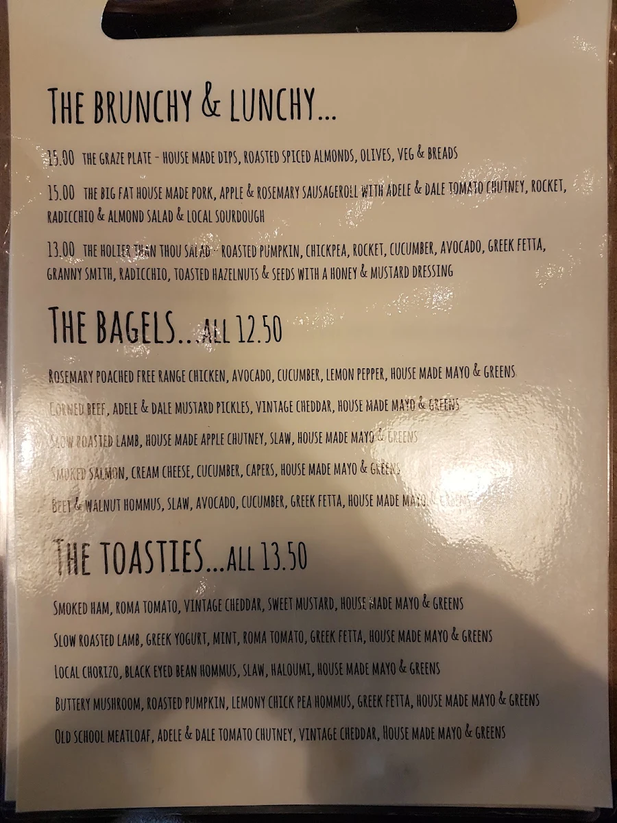Menu, Early Bird Cafe