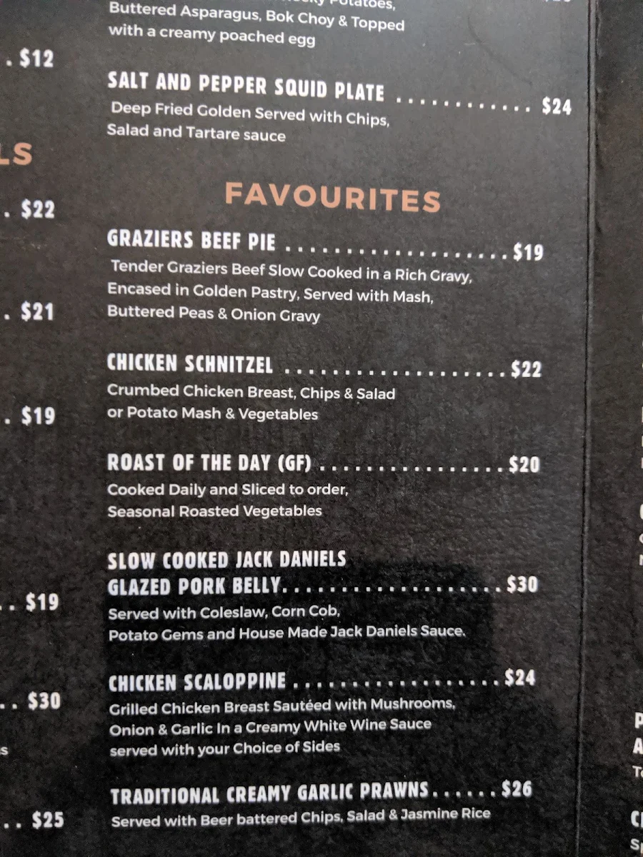 Menu, Morwell Hotel