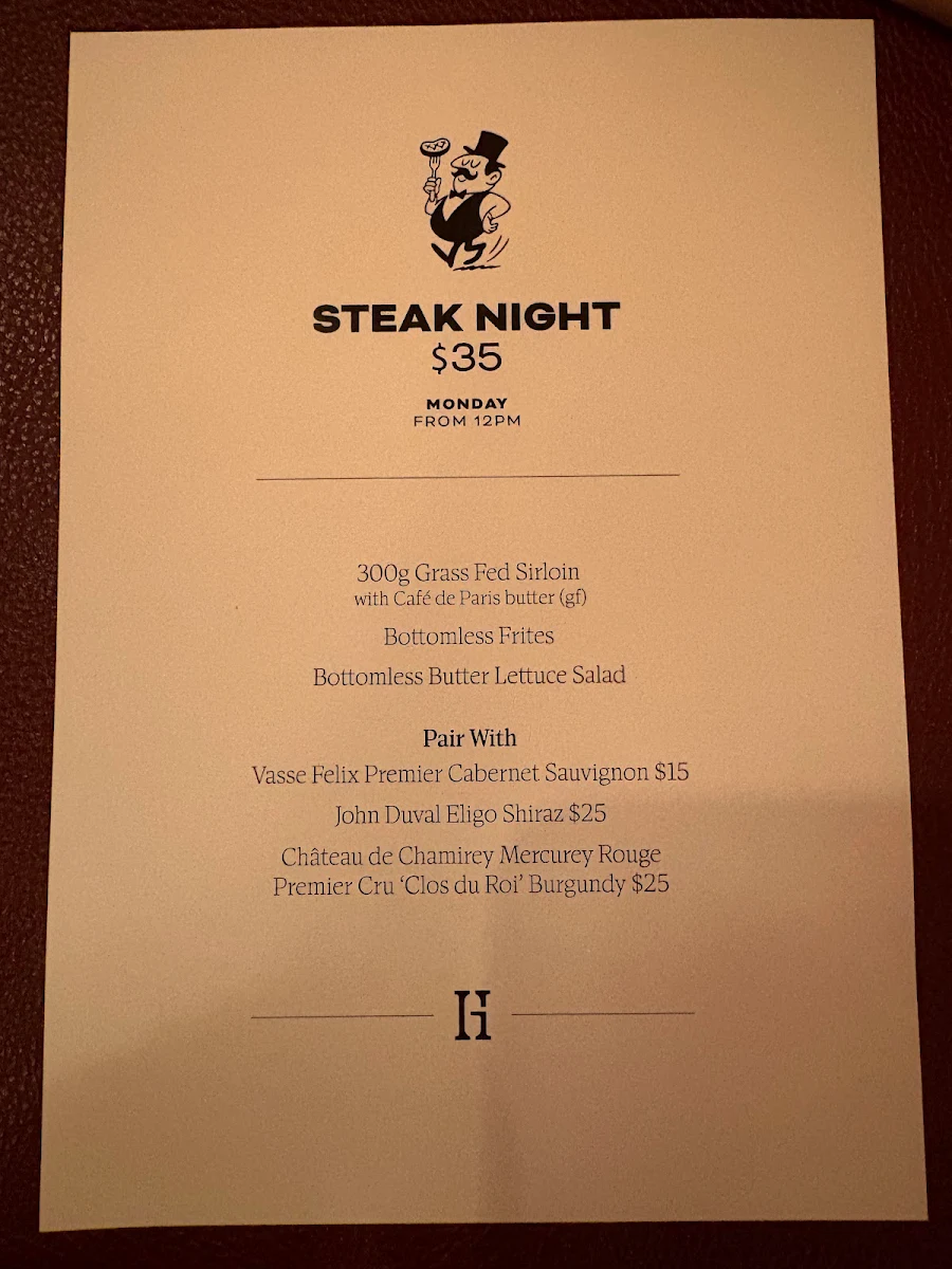 Menu, Godby Hotel