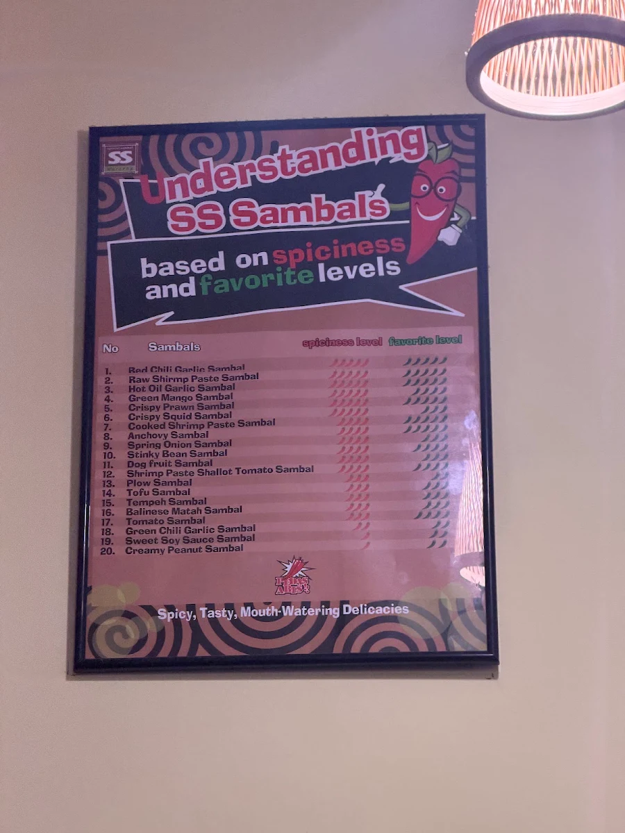 Menu, Waroeng SS Spesial Sambal Carlton