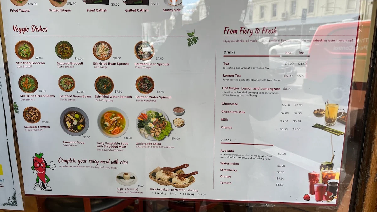 Menu, Waroeng SS Spesial Sambal Carlton