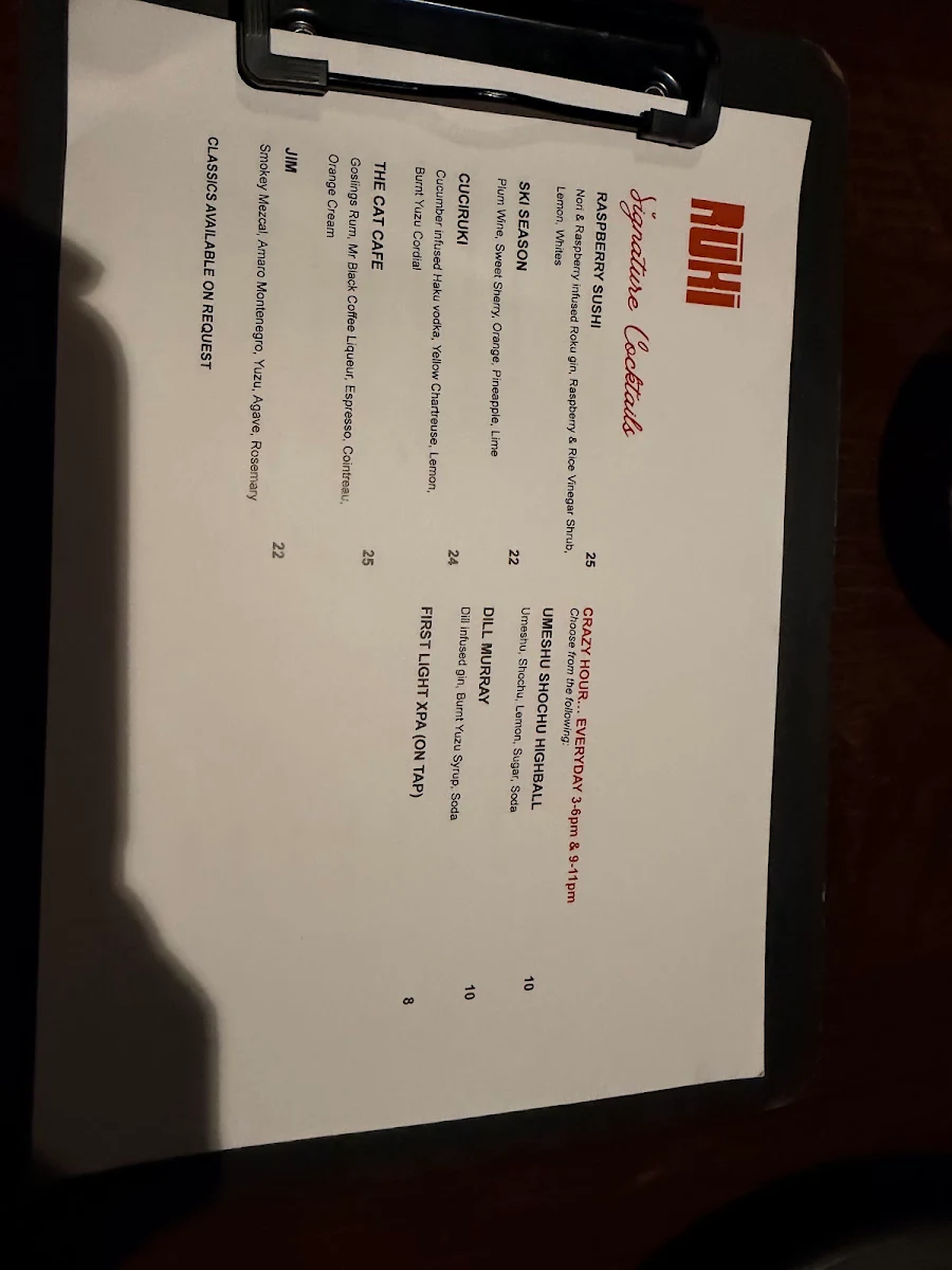 Menu, Ruki Robatayaki Bar & Grill
