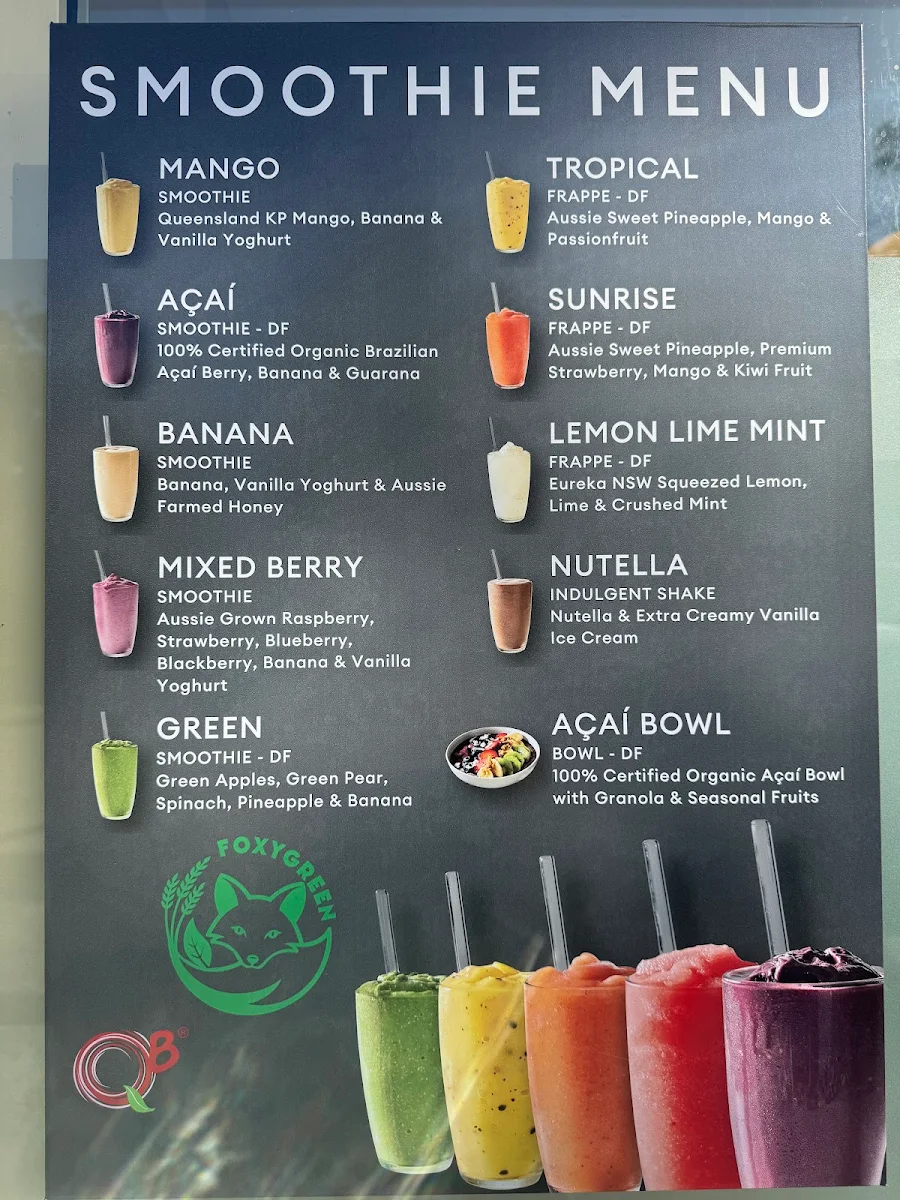 Menu, FOXYGREEN Coffee&Snacks