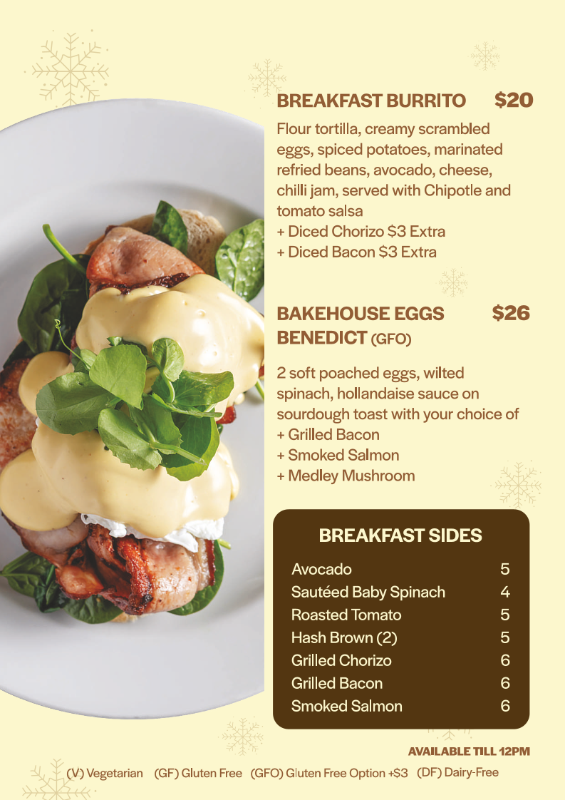 Menu, EQ Cafe & Bakehouse | Deakin