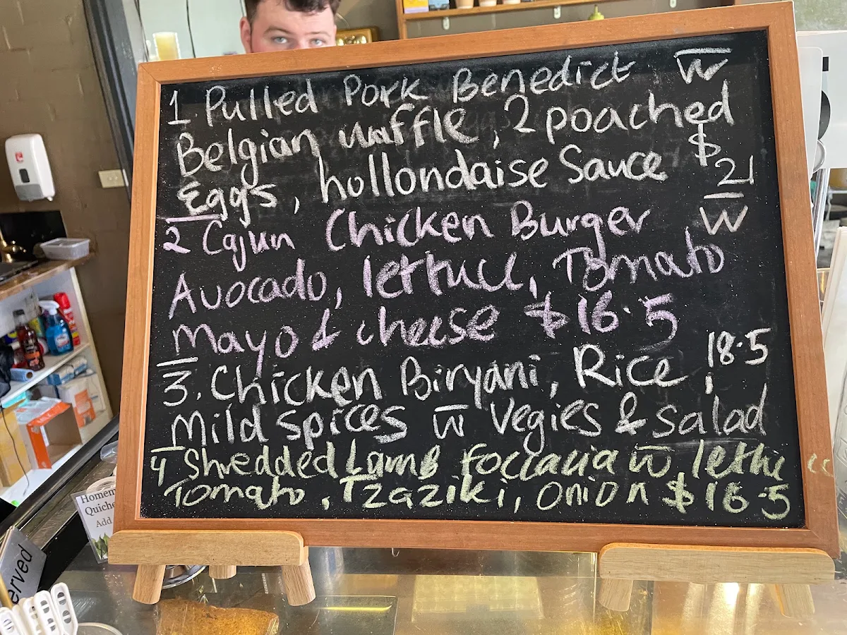 Menu, Passchendaele Cafe