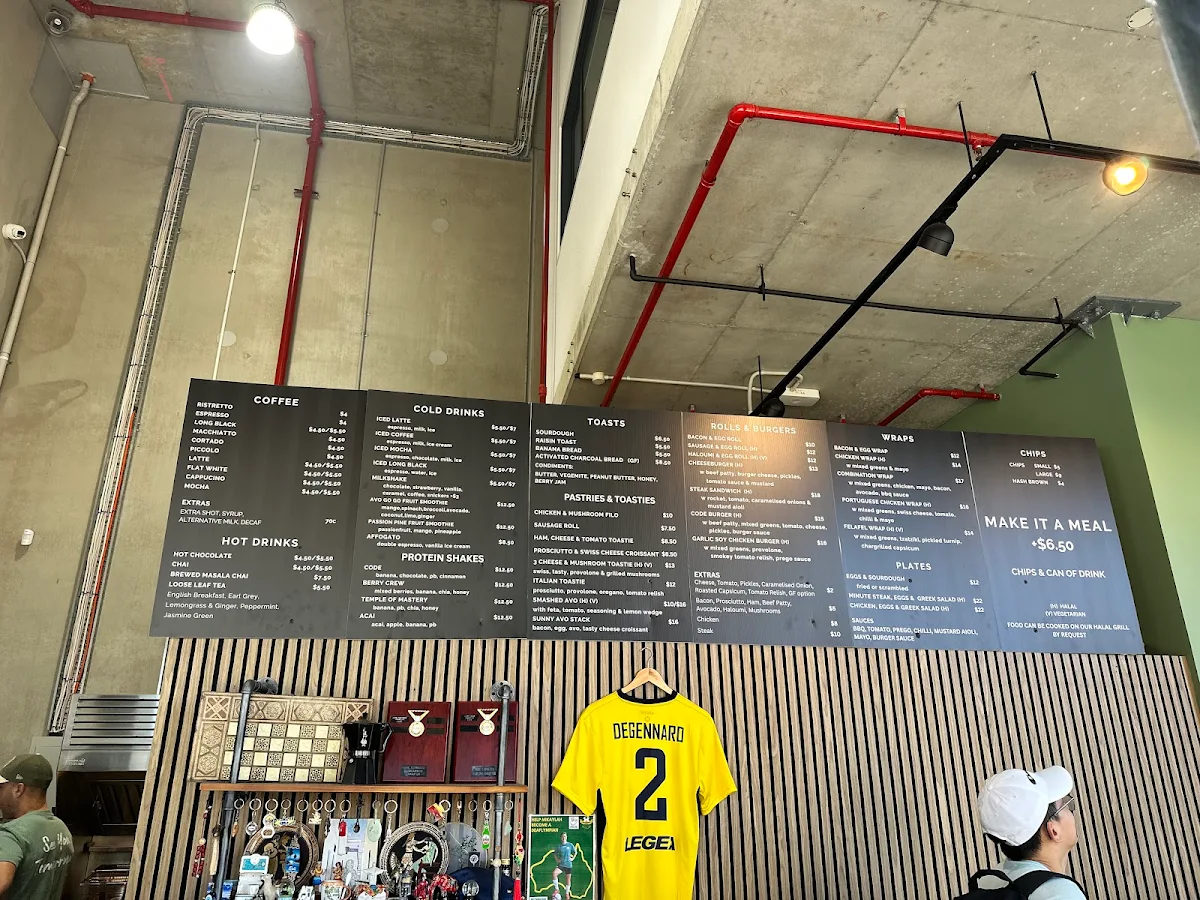 Menu, Code Espresso Kingsgrove