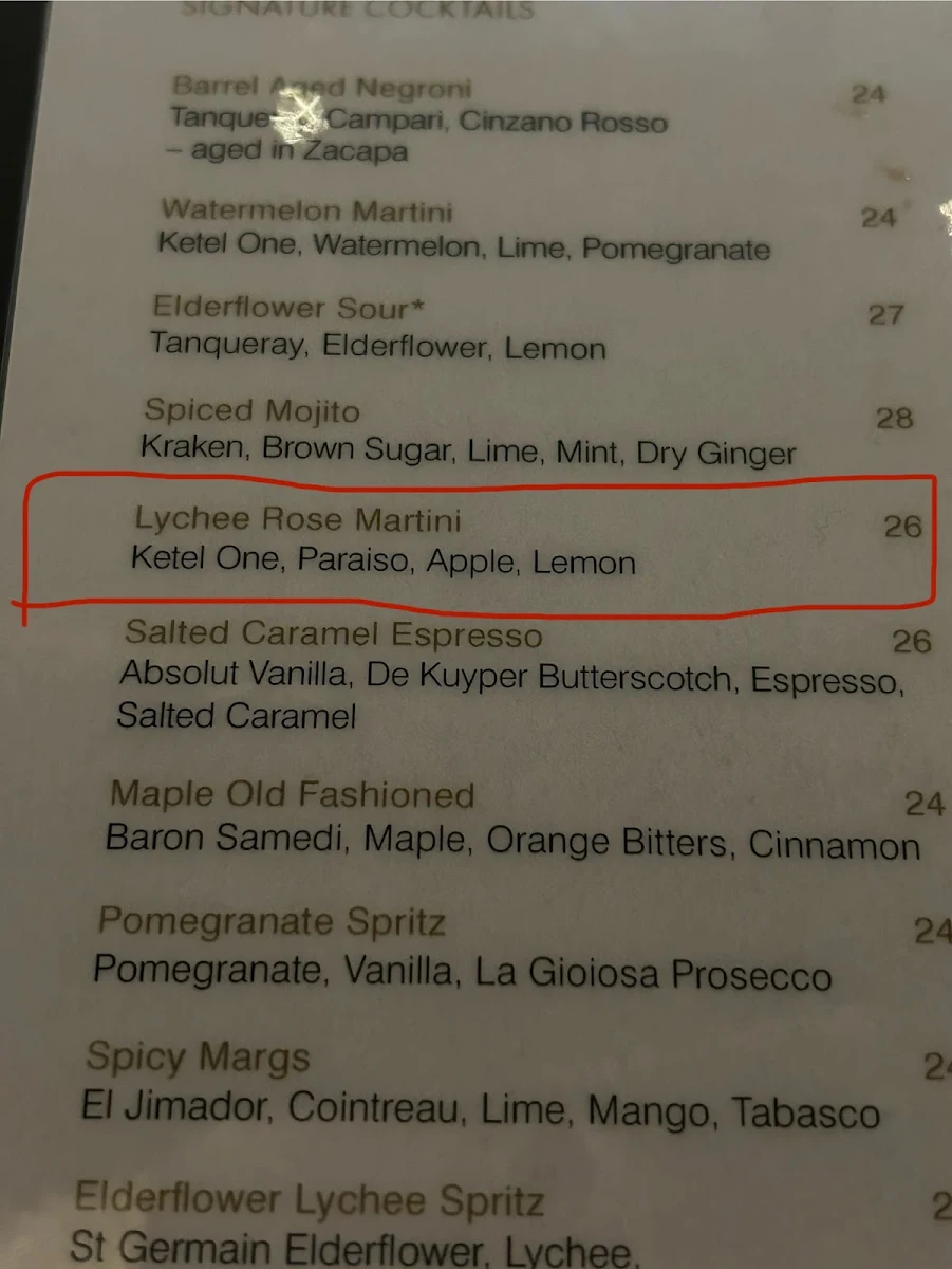 Menu, Lumia Bar