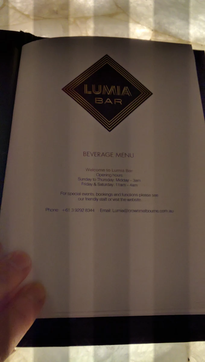 Menu, Lumia Bar