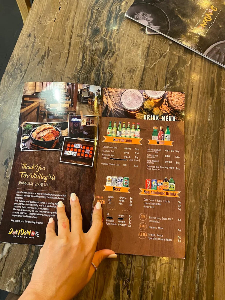 Menu, Don Don Strathfield