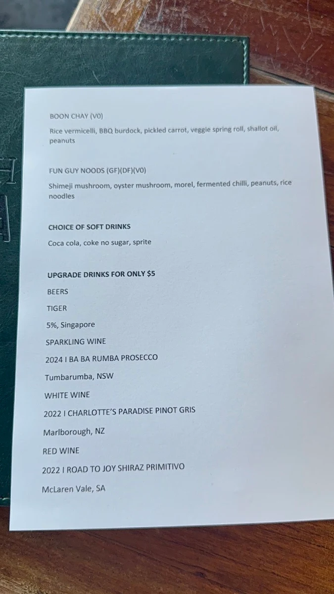 Menu, Hello Auntie