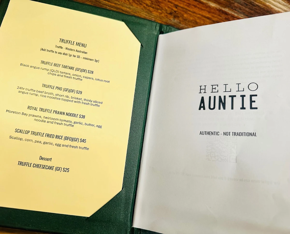 Menu, Hello Auntie